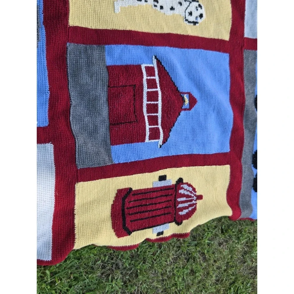 Firefighters Throw Blanket Dalmatian Fire Hose Helmet Fire Hydrant Fire House